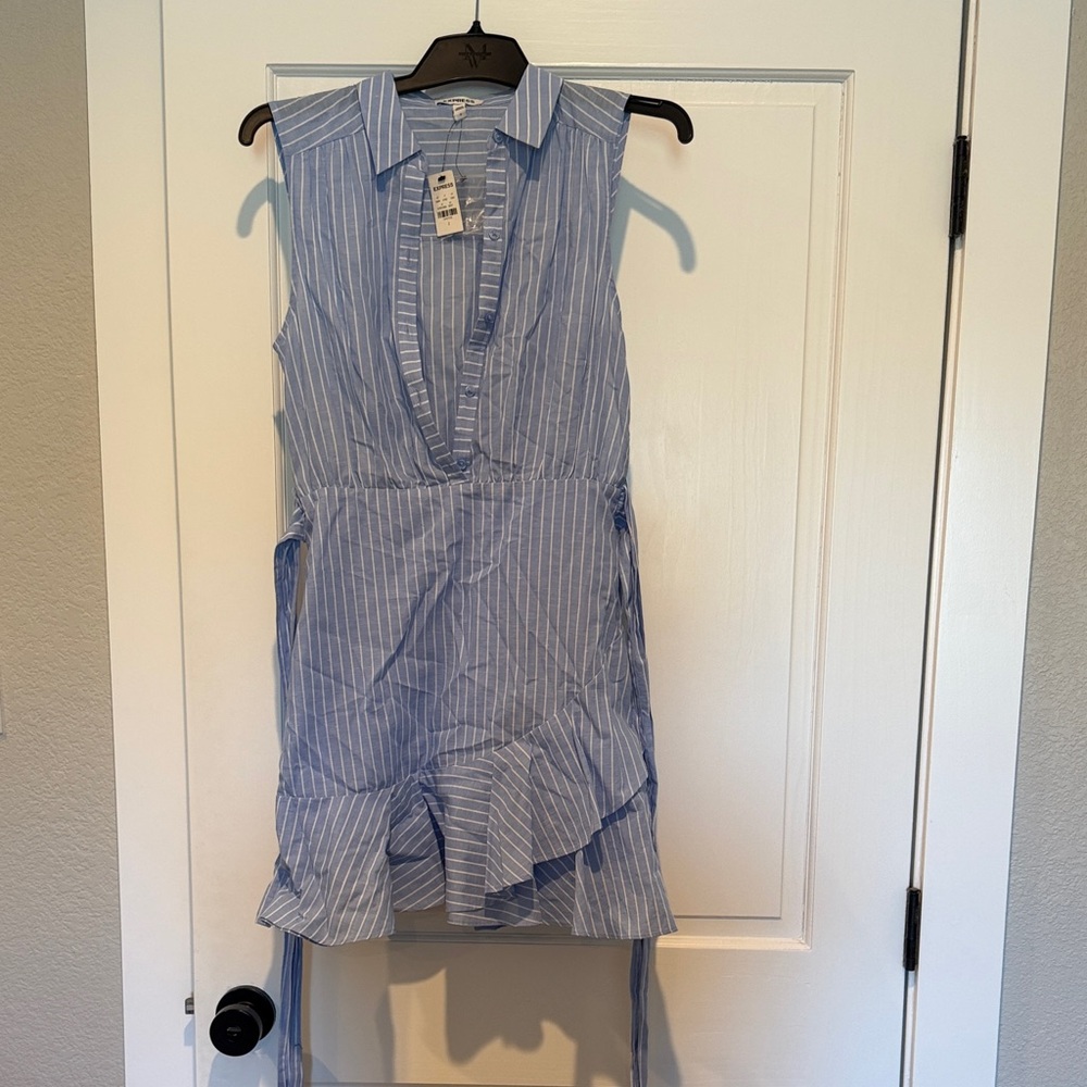 Express Blue Striped Dress